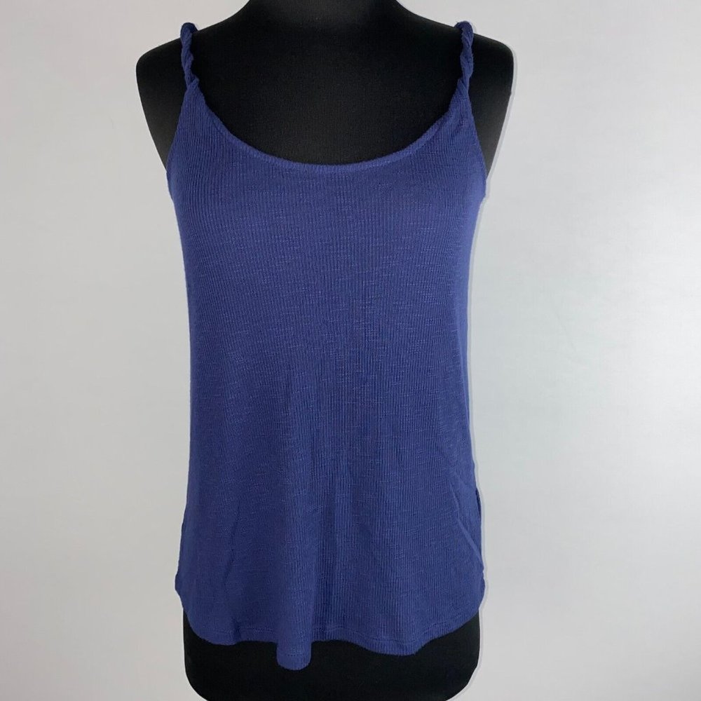 Old Navy XS Blue Ribbed Twisted Straps Tank Top Summer Festival Casual
